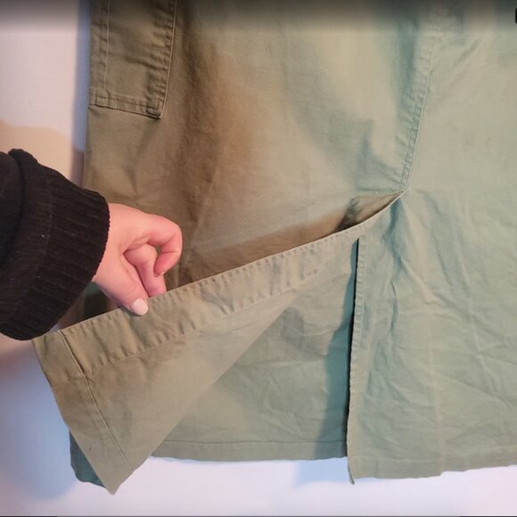 Sage Green Casual Cotton Canvas Cargo Skirt - Picture 5 of 13